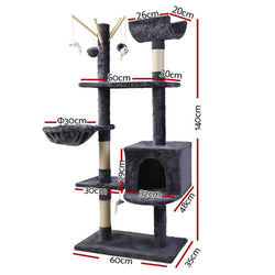 i.Pet Cat Tree 140cm Tower Scratching Post Scratcher Trees Toys Condo