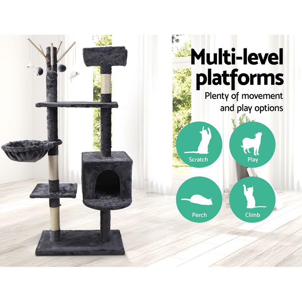 i.Pet Cat Tree 140cm Tower Scratching Post Scratcher Trees Toys Condo