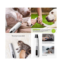 Pet Nail Grinder Dog Cat Electric Trimmer Turbo USB Rechargeable Claw