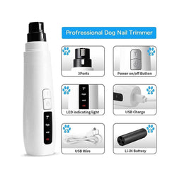 Pet Nail Grinder Dog Cat Electric Trimmer Turbo USB Rechargeable Claw